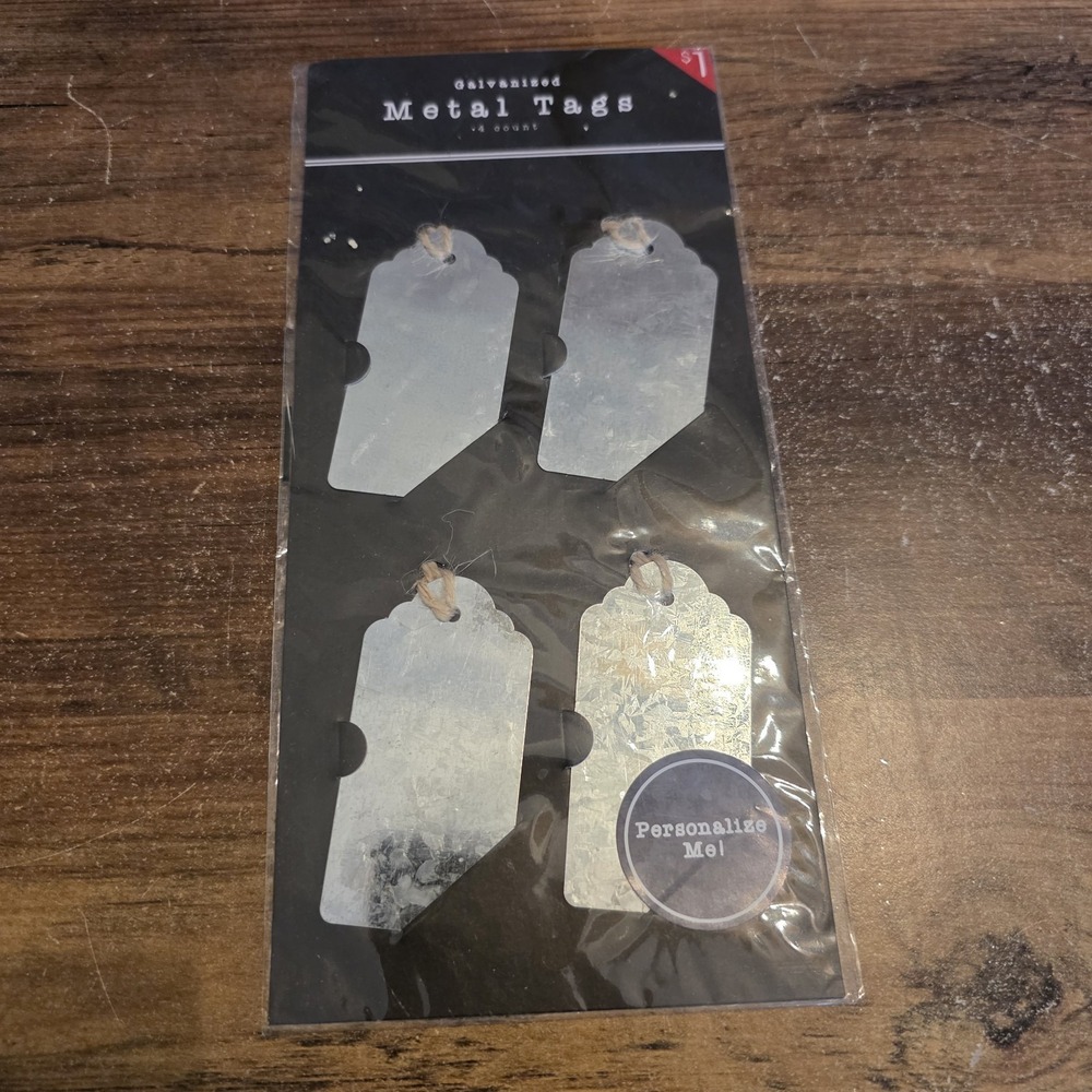 Horizon Galvanized Metal Tags Silver 4 Count Crafting Gardening Gifting Crafts